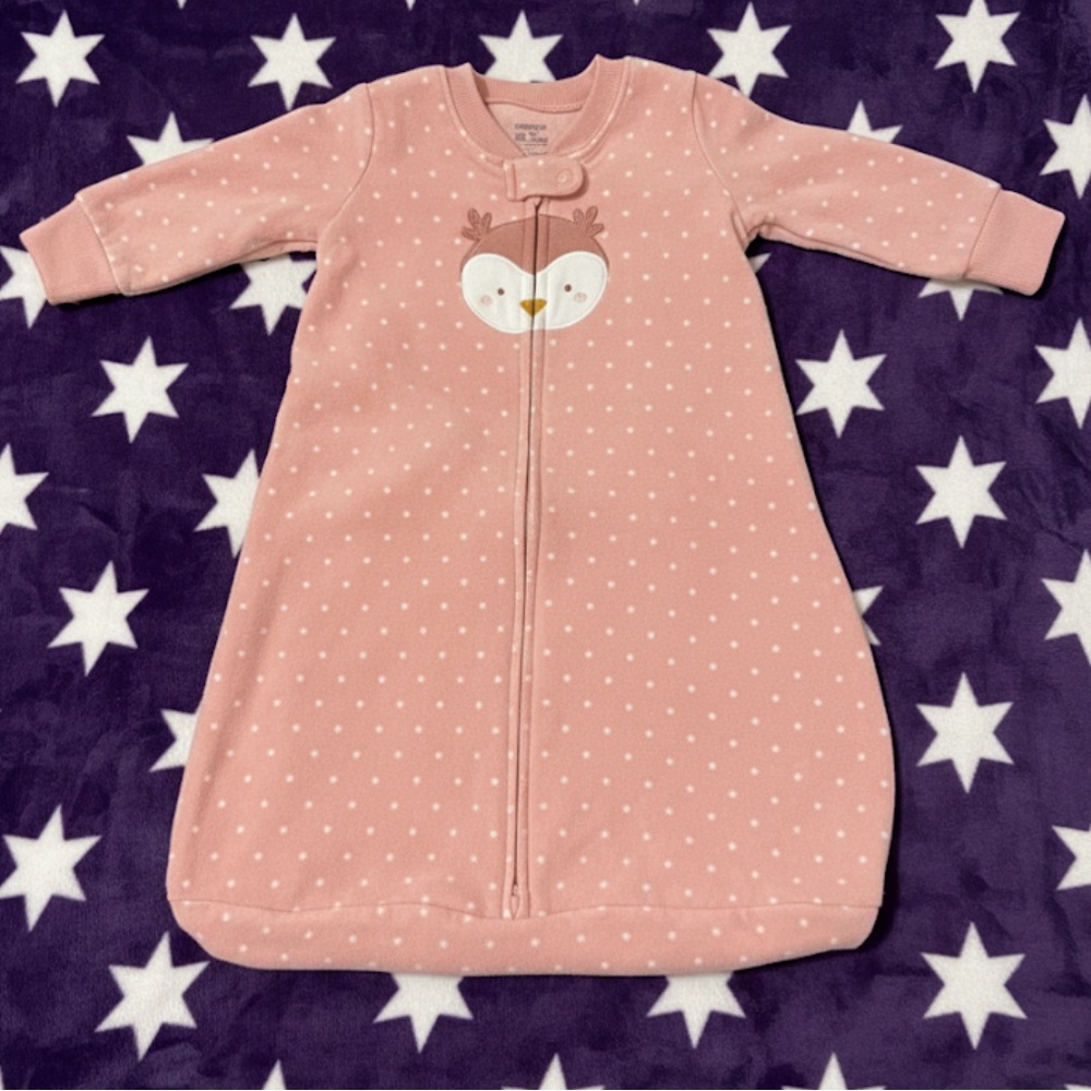 Baby Girls Carter's Owl Fleece Wearable Blanket Sleep Bag (0-3M)